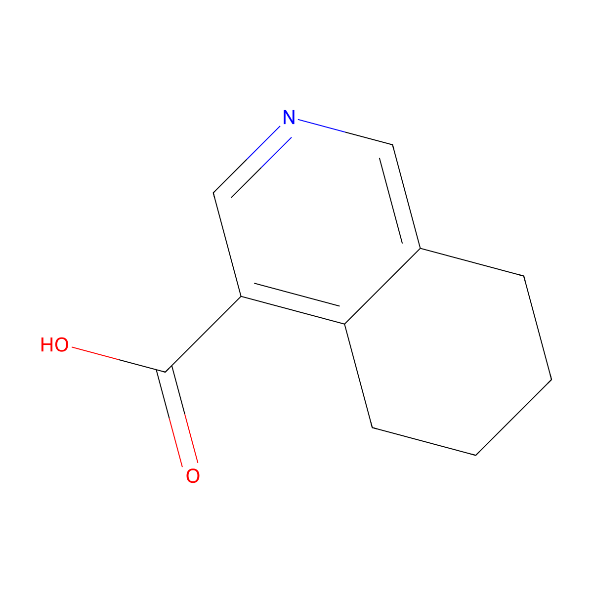 5,6,7,8-Tetrahydroisoquinoline-4-carboxylic acid molecular structure, CAS 1019111-31-9