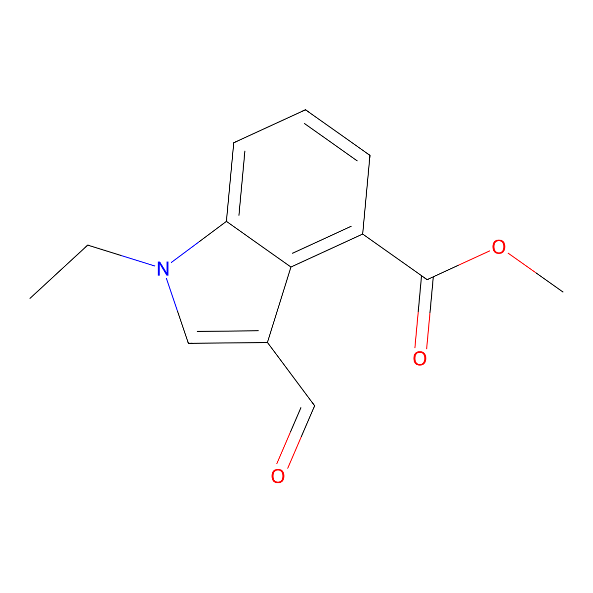 methyl 1-ethyl-3-formyl-1H-indole-4-carboxylate molecular structure, CAS 1019111-45-5