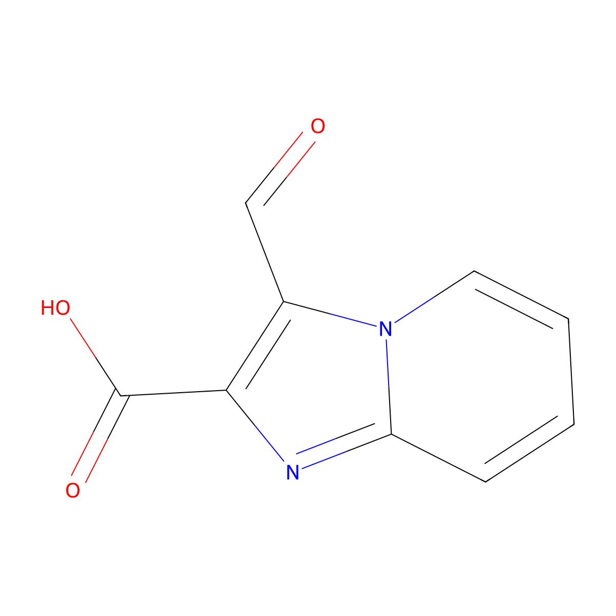 3-Formylimidazo[1,2-a]pyridine-2-carboxylic acid molecular structure, CAS 1019111-51-3