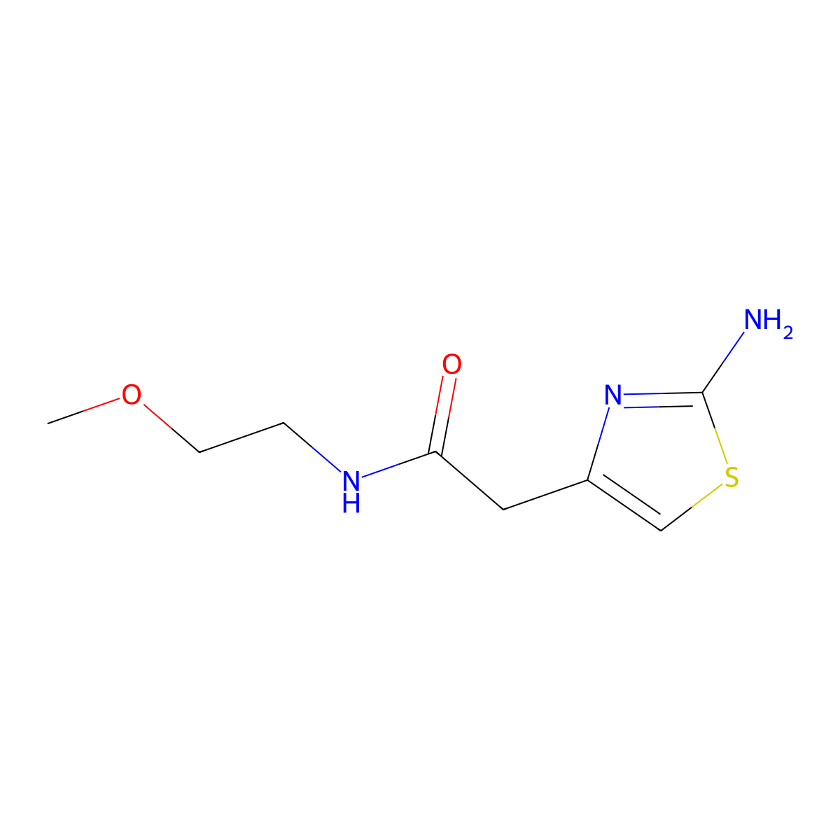 2-(2-amino-1,3-thiazol-4-yl)-N-(2-methoxyethyl)acetamide molecular structure, CAS 1019111-57-9