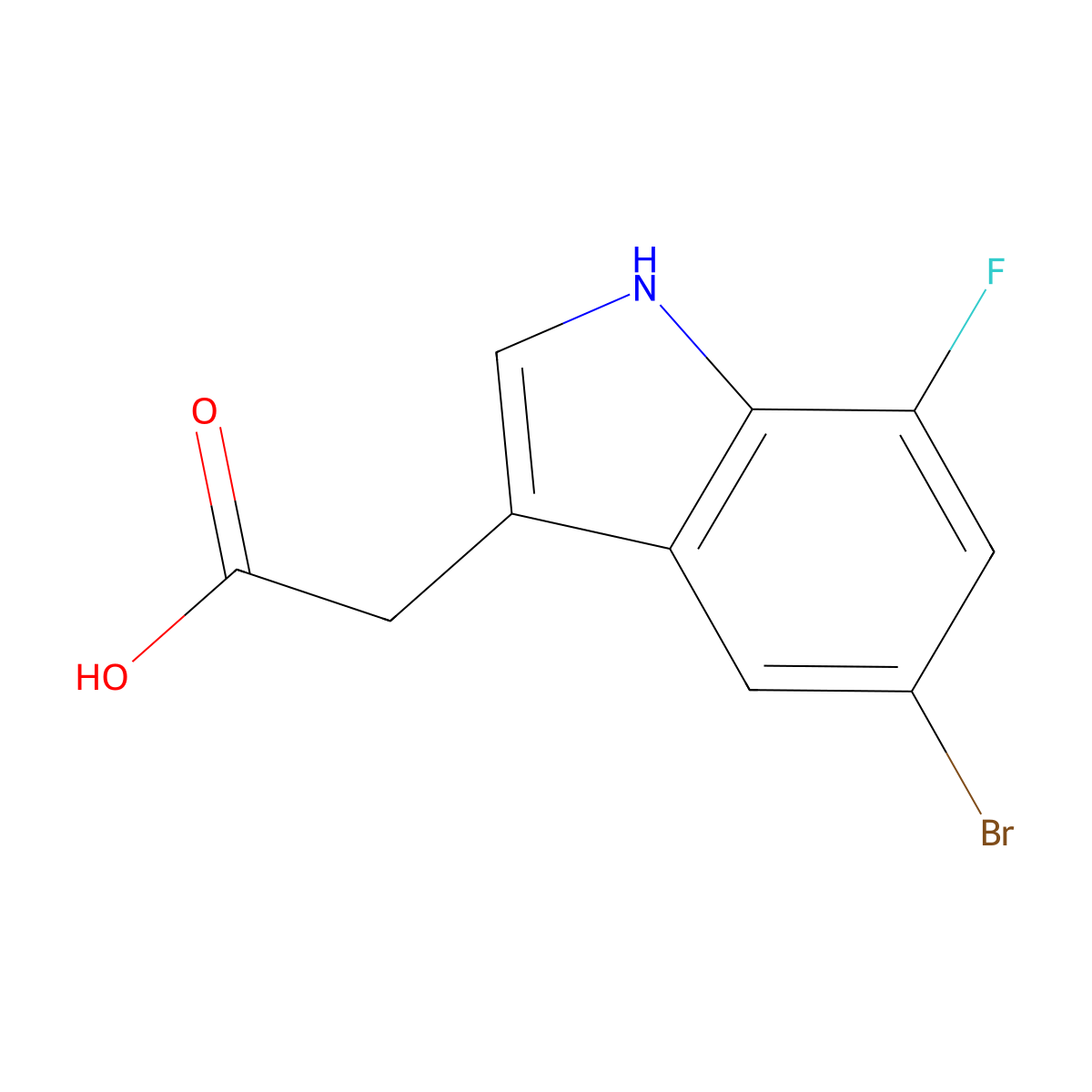 5-Bromo-7-fluoroindole-3-acetic Acid molecular structure, CAS 1019111-81-9