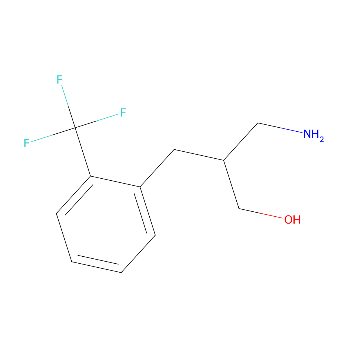 3-Amino-2-{[2-(trifluoromethyl)phenyl]methyl}propan-1-ol molecular structure, CAS 1019113-91-7