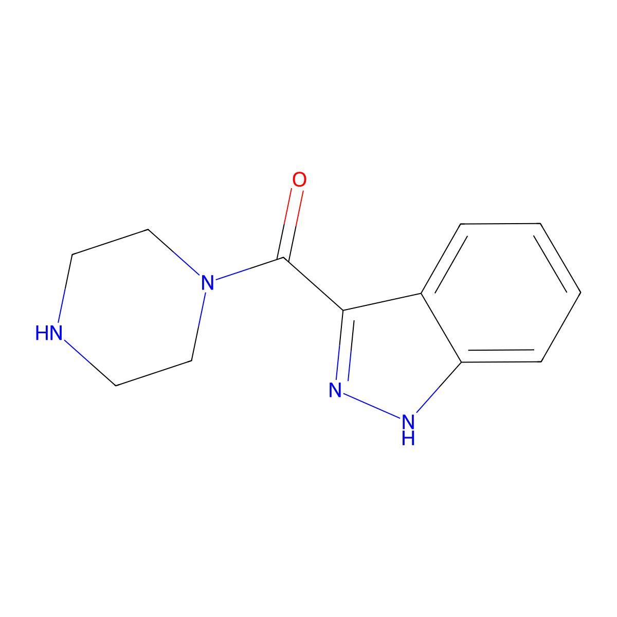 3-(piperazine-1-carbonyl)-2H-indazole molecular structure, CAS 1019113-96-2