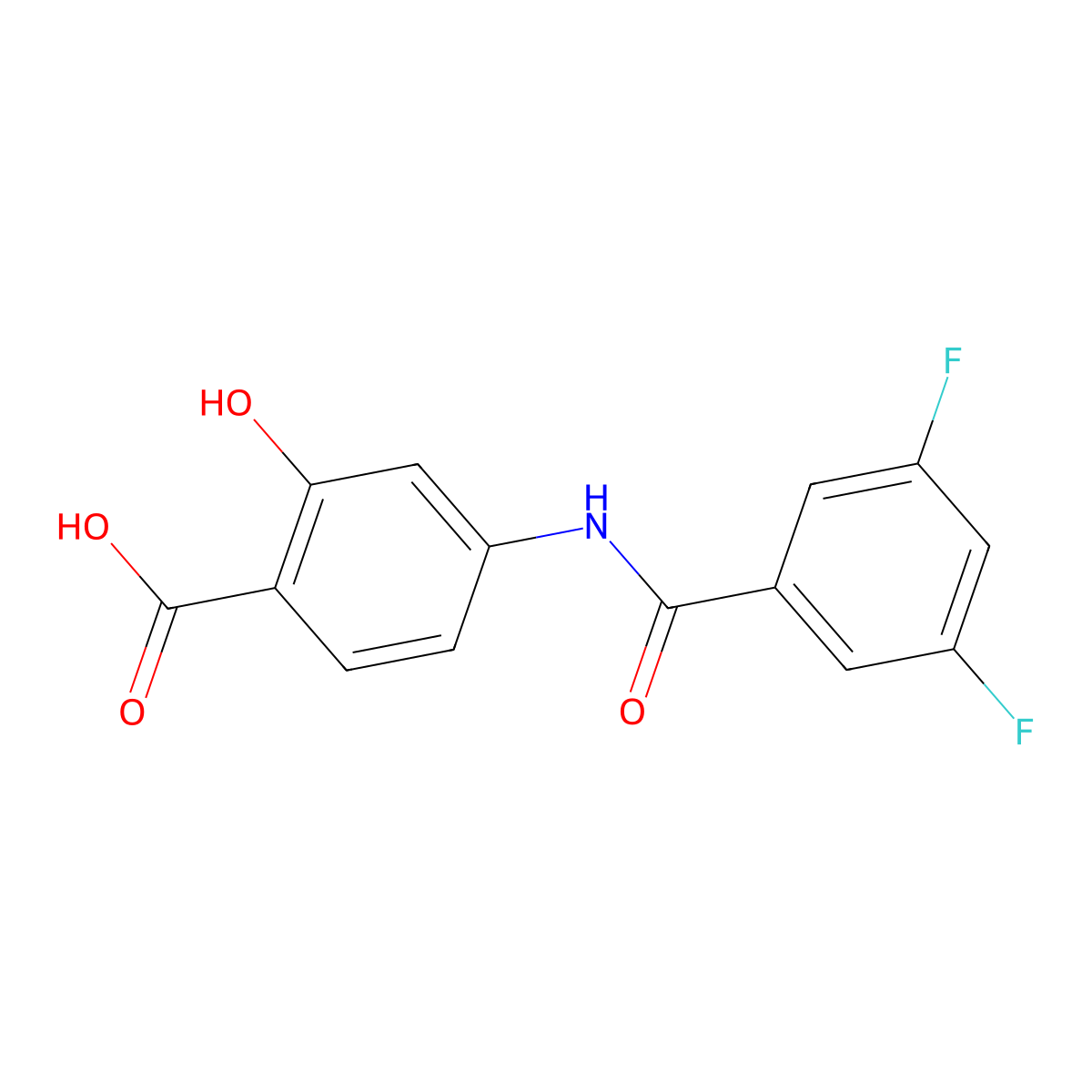 4-(3,5-Difluorobenzamido)-2-hydroxybenzoic acid molecular structure, CAS 1019114-54-5