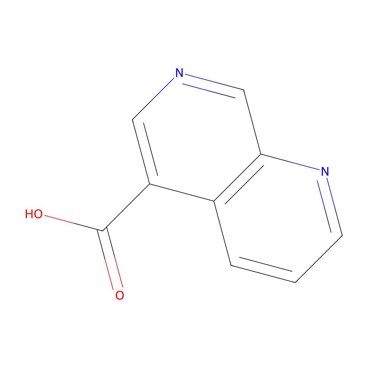 1,7-Naphthyridine-5-carboxylic acid molecular structure, CAS 1019115-06-0