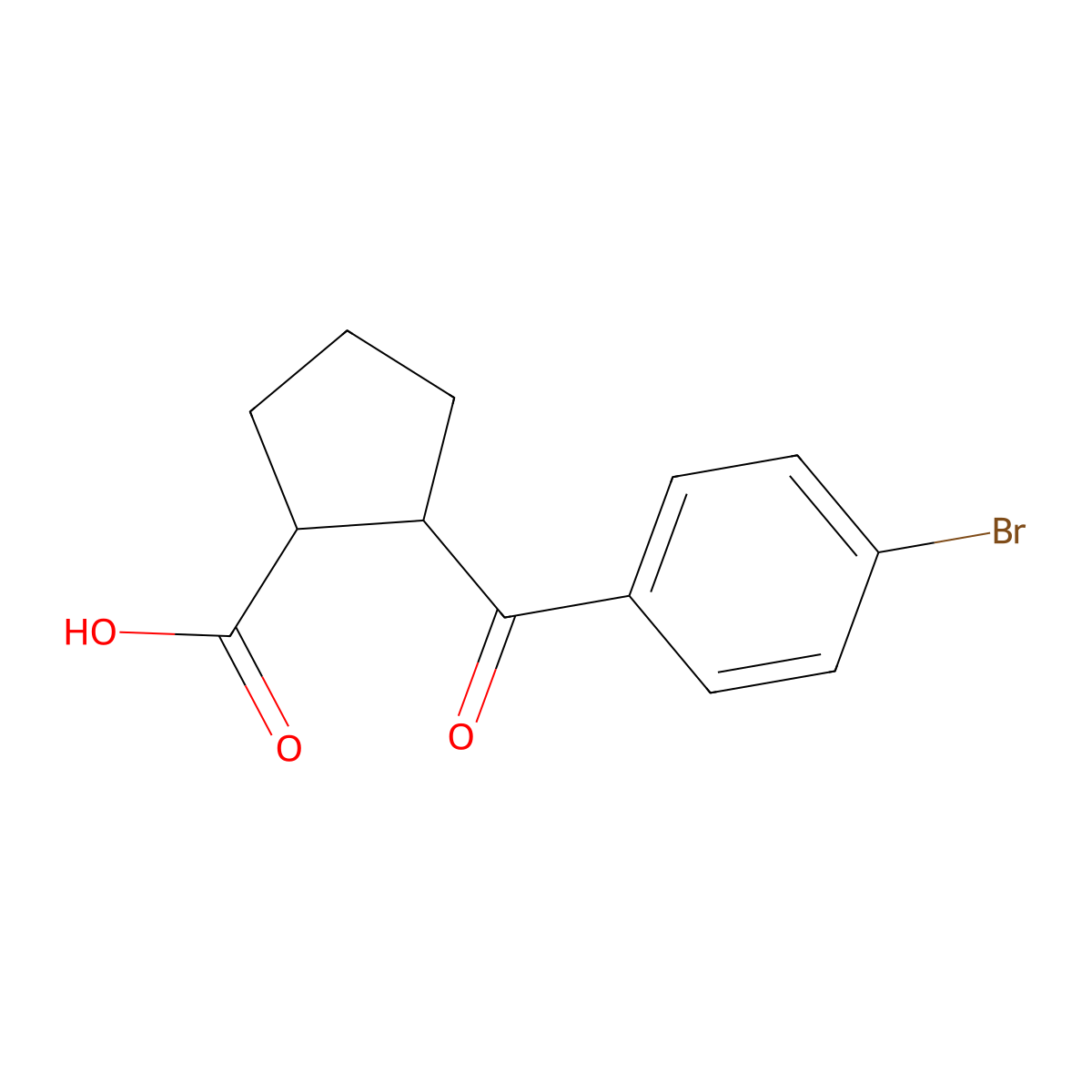 2-(4-Bromobenzoyl)cyclopentanecarboxylic acid molecular structure, CAS 1019115-10-6