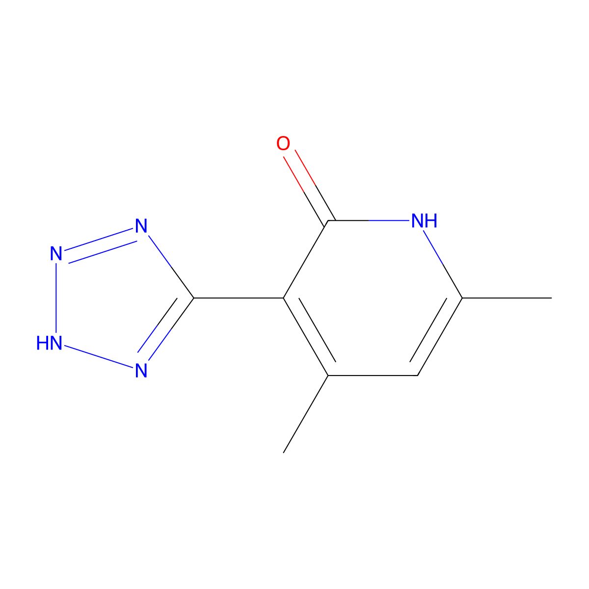 4,6-dimethyl-3-(1H-1,2,3,4-tetrazol-5-yl)-1,2-dihydropyridin-2-one molecular structure, CAS 1019115-18-4