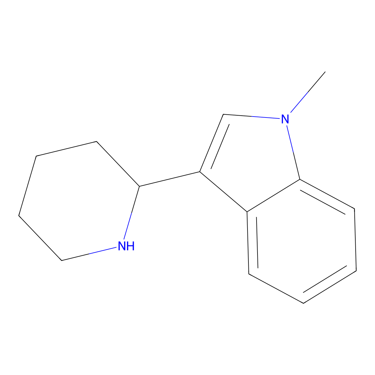 1-methyl-3-(piperidin-2-yl)-1H-indole molecular structure, CAS 1019115-21-9