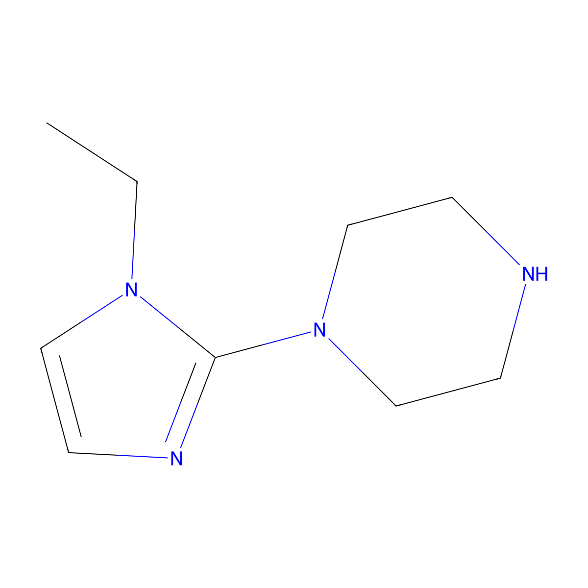 1-(1-Ethyl-1H-imidazol-2-yl)-piperazine molecular structure, CAS 1019115-40-2