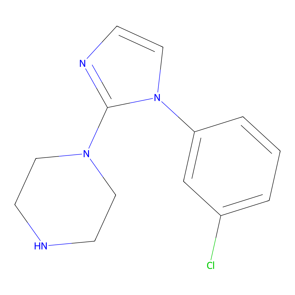 1-[1-(3-Chloro-phenyl)-1H-imidazol-2-yl]-piperazine molecular structure, CAS 1019115-41-3