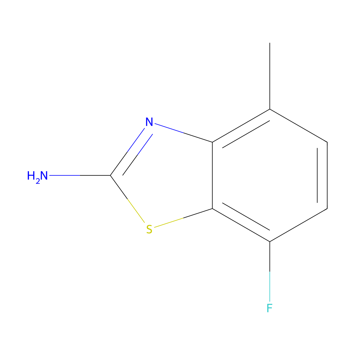 7-Fluoro-4-methyl-1,3-benzothiazol-2-amine molecular structure, CAS 1019115-53-7