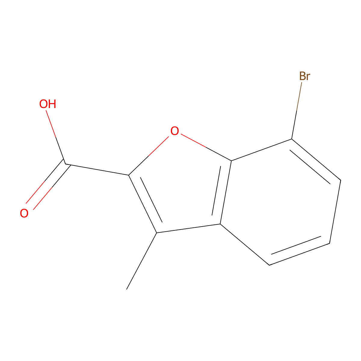 7-Bromo-3-methyl-1-benzofuran-2-carboxylic acid molecular structure, CAS 1019115-67-3