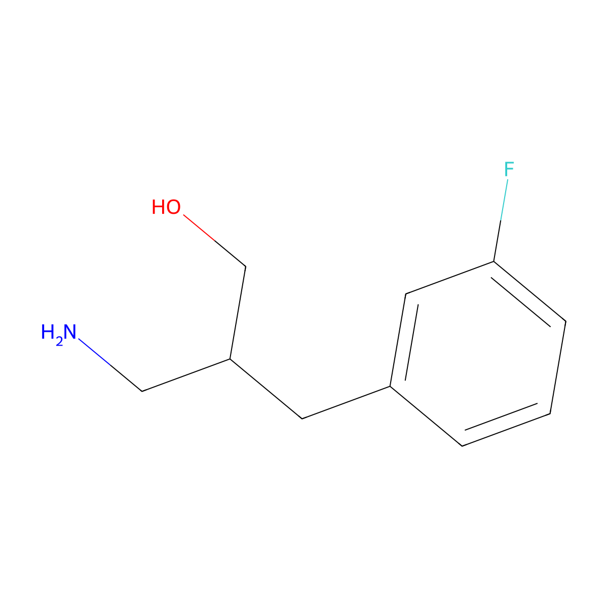 3-Amino-2-[(3-fluorophenyl)methyl]propan-1-ol molecular structure, CAS 1019116-42-7