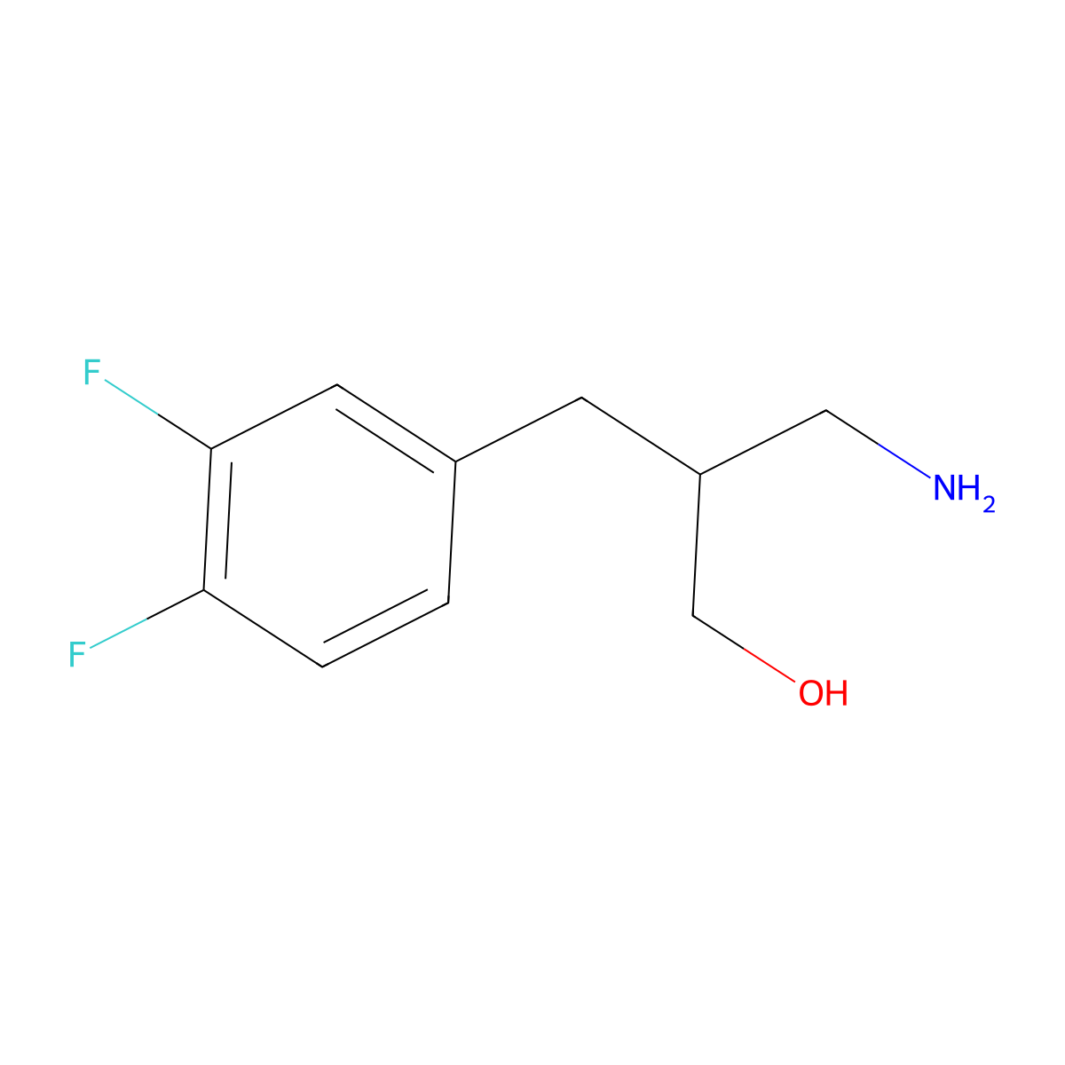 3-Amino-2-[(3,4-difluorophenyl)methyl]propan-1-ol molecular structure, CAS 1019116-70-1