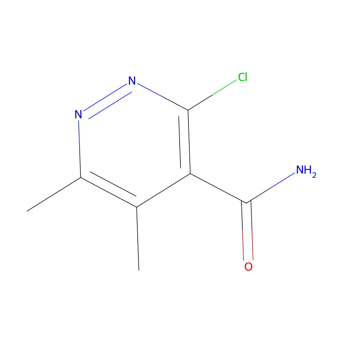 3-Chloro-5,6-dimethylpyridazine-4-carboxamide molecular structure, CAS 1019117-07-7