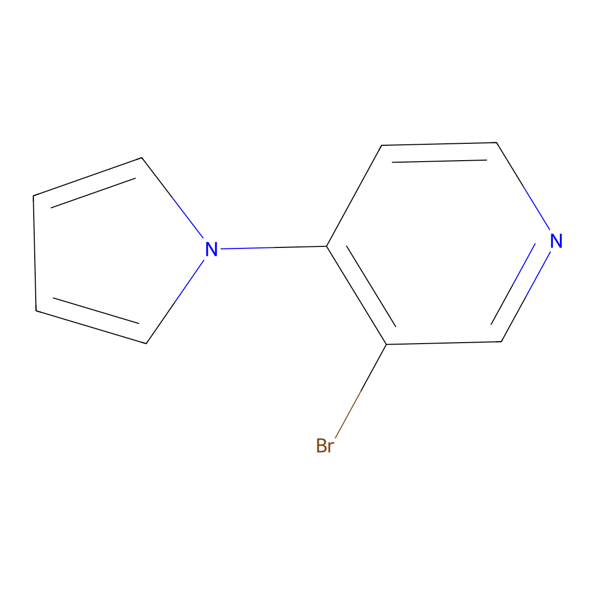 3-Bromo-4-(1H-pyrrol-1-yl)pyridine molecular structure, CAS 1019117-09-9