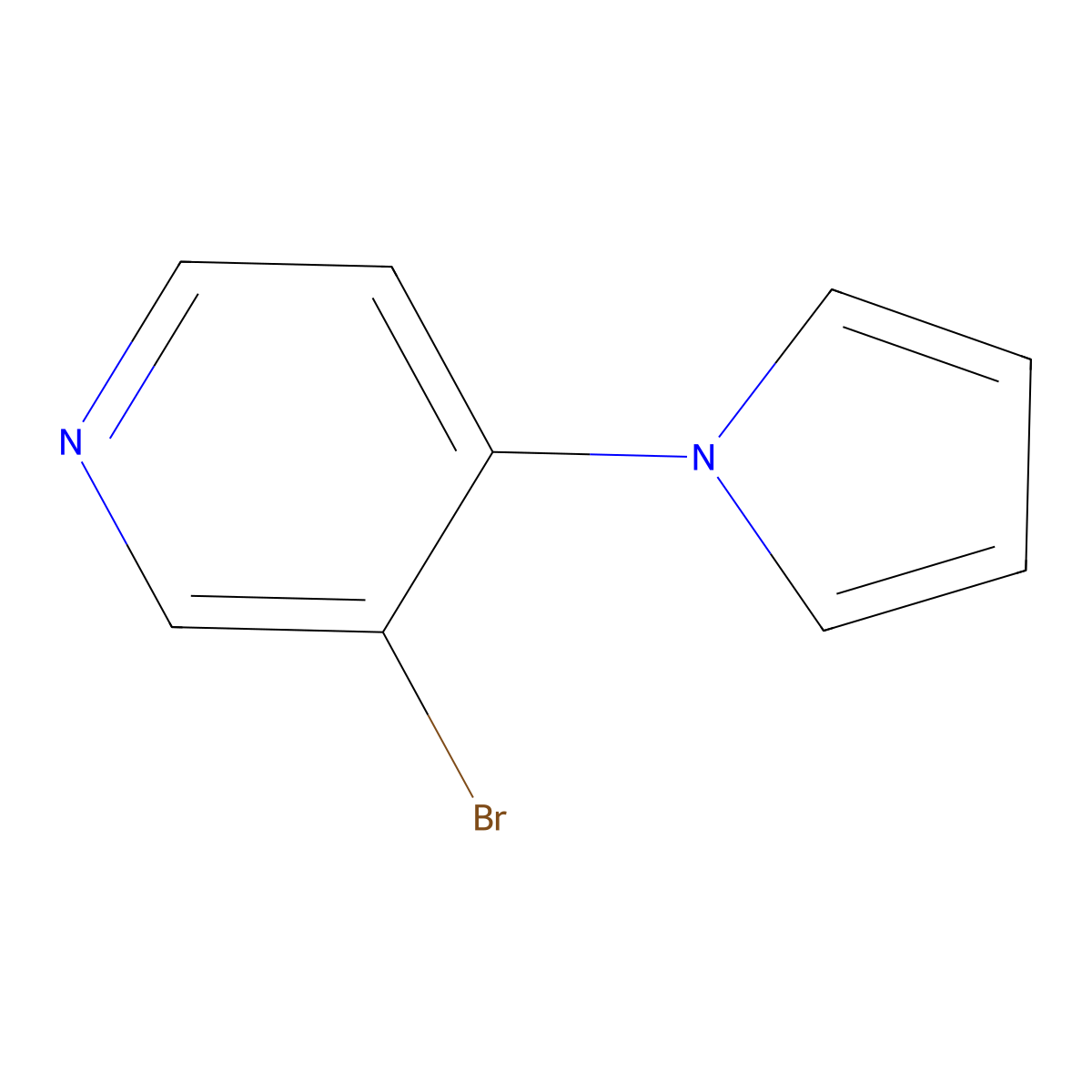 3-Bromo-4-(1H-pyrrol-1-yl)pyridine molecular structure, CAS 1019117-09-9