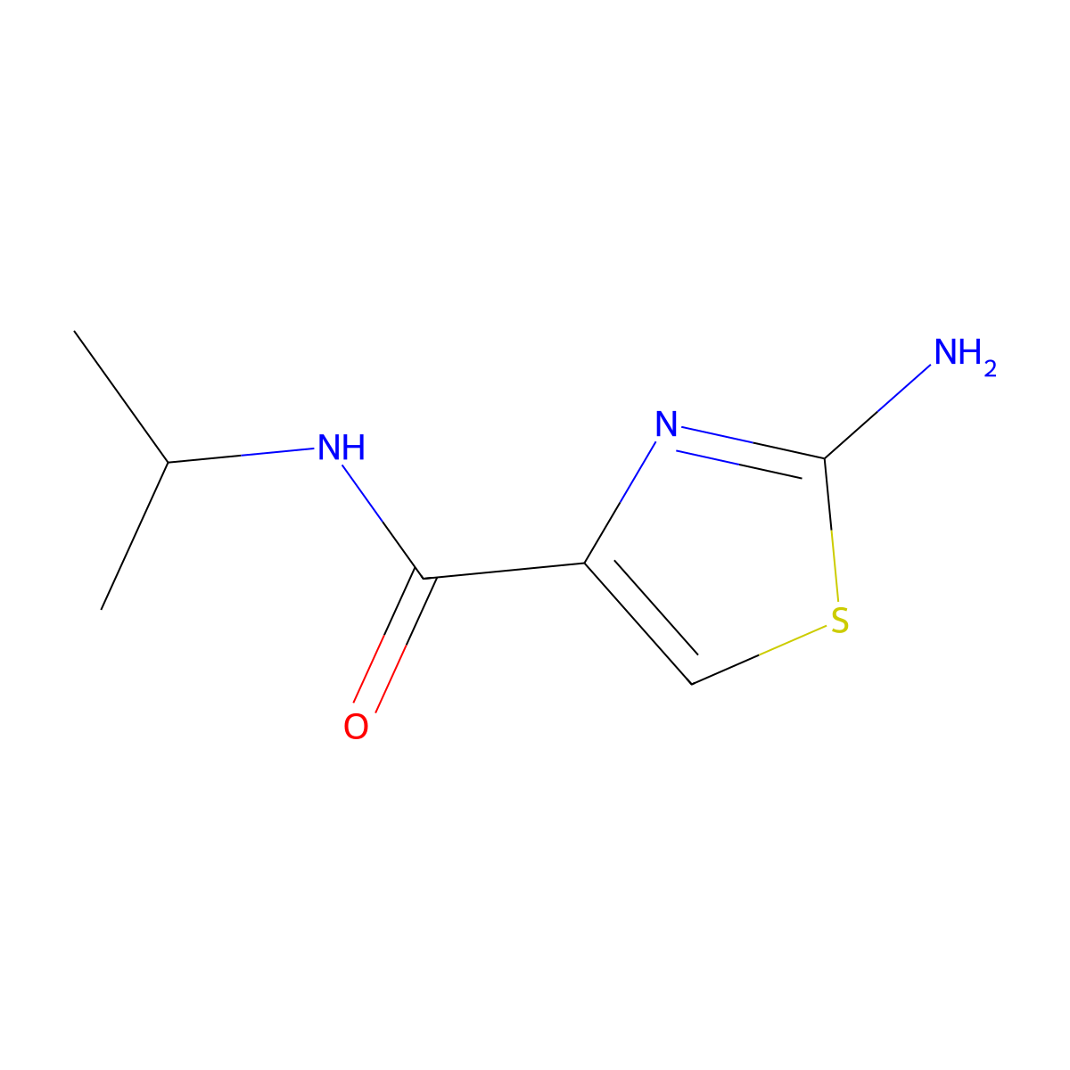 2-amino-N-(propan-2-yl)-1,3-thiazole-4-carboxamide molecular structure, CAS 1019117-29-3