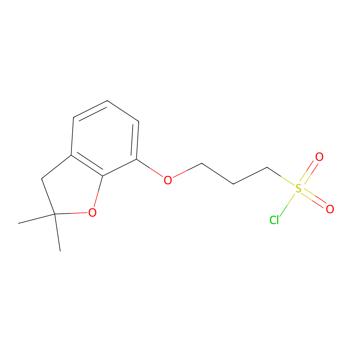 3-[(2,2-Dimethyl-2,3-dihydro-1-benzofuran-7-yl)oxy]propane-1-sulfonyl chloride molecular structure, CAS 1019117-31-7