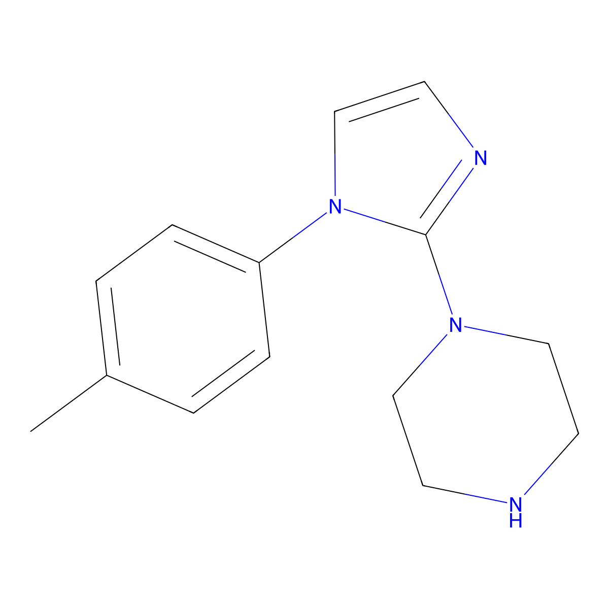 1-(1-p-Tolyl-1H-imidazol-2-yl)-piperazine molecular structure, CAS 1019117-32-8