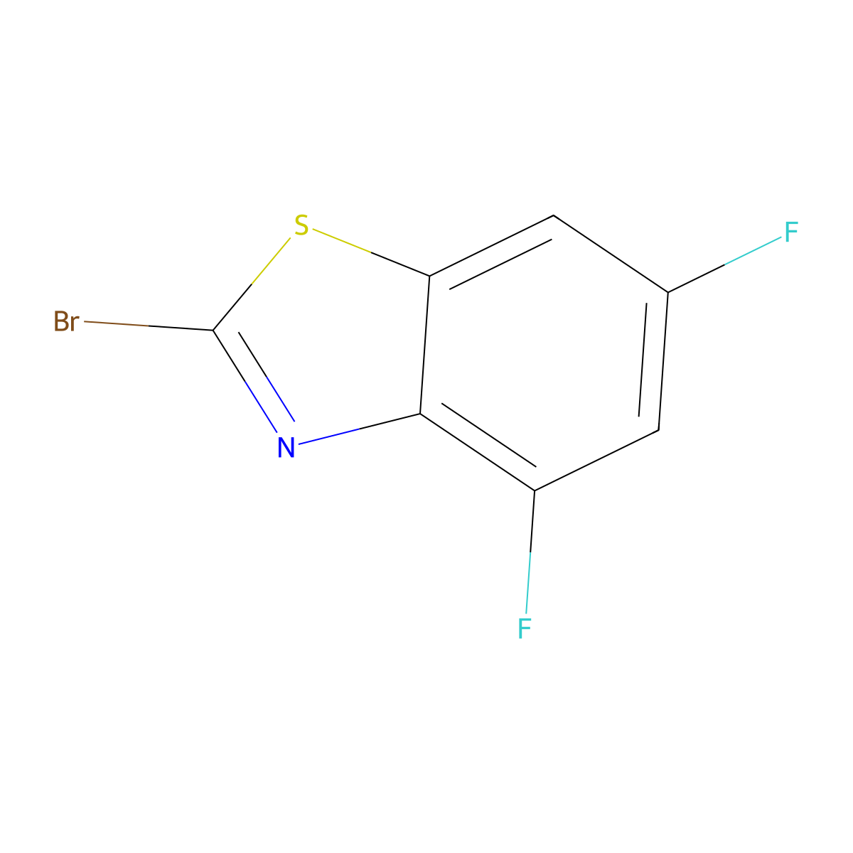 2-Bromo-4,6-difluorobenzo[d]thiazole molecular structure, CAS 1019117-36-2