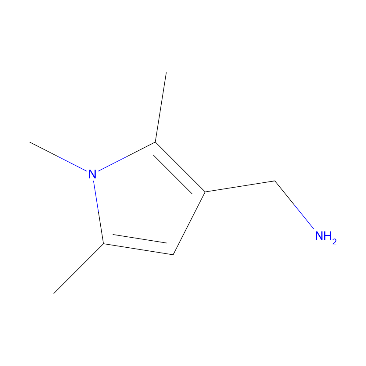 (1,2,5-trimethyl-1H-pyrrol-3-yl)methanamine molecular structure, CAS 1019117-62-4
