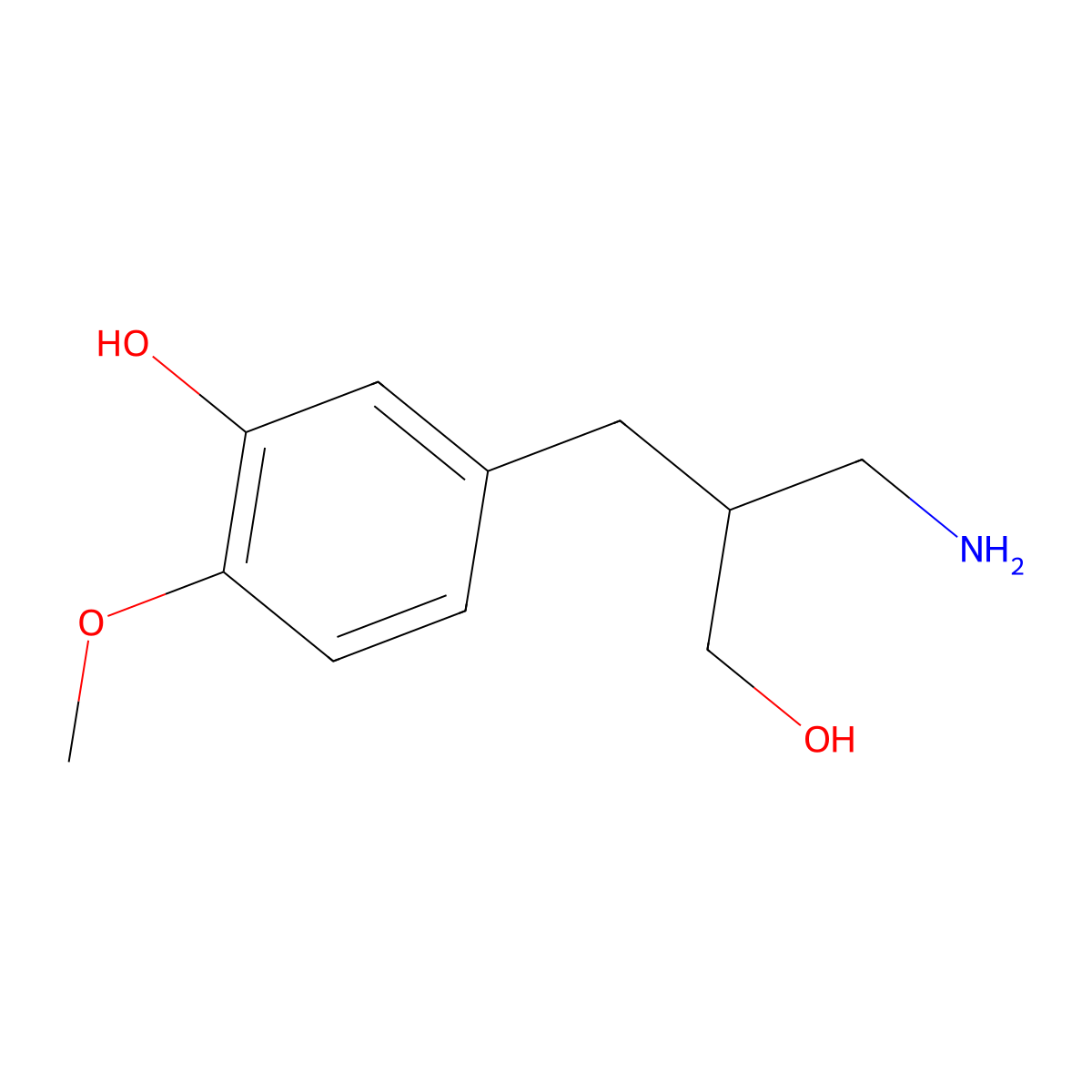 5-[2-(Aminomethyl)-3-hydroxypropyl]-2-methoxyphenol molecular structure, CAS 1019117-82-8