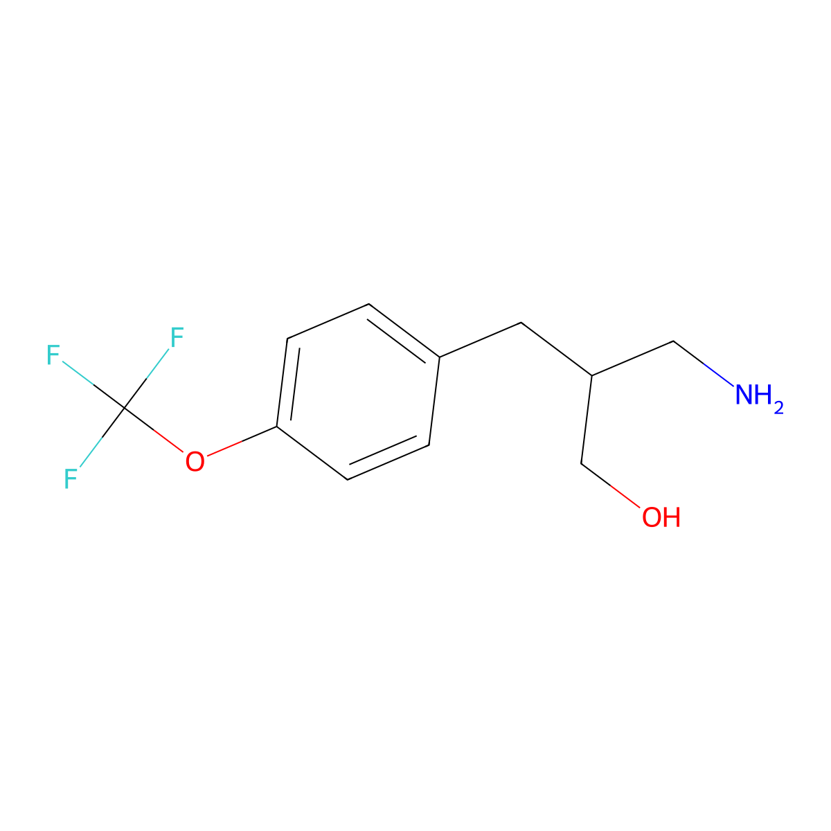 3-Amino-2-{[4-(trifluoromethoxy)phenyl]methyl}propan-1-ol molecular structure, CAS 1019119-11-9