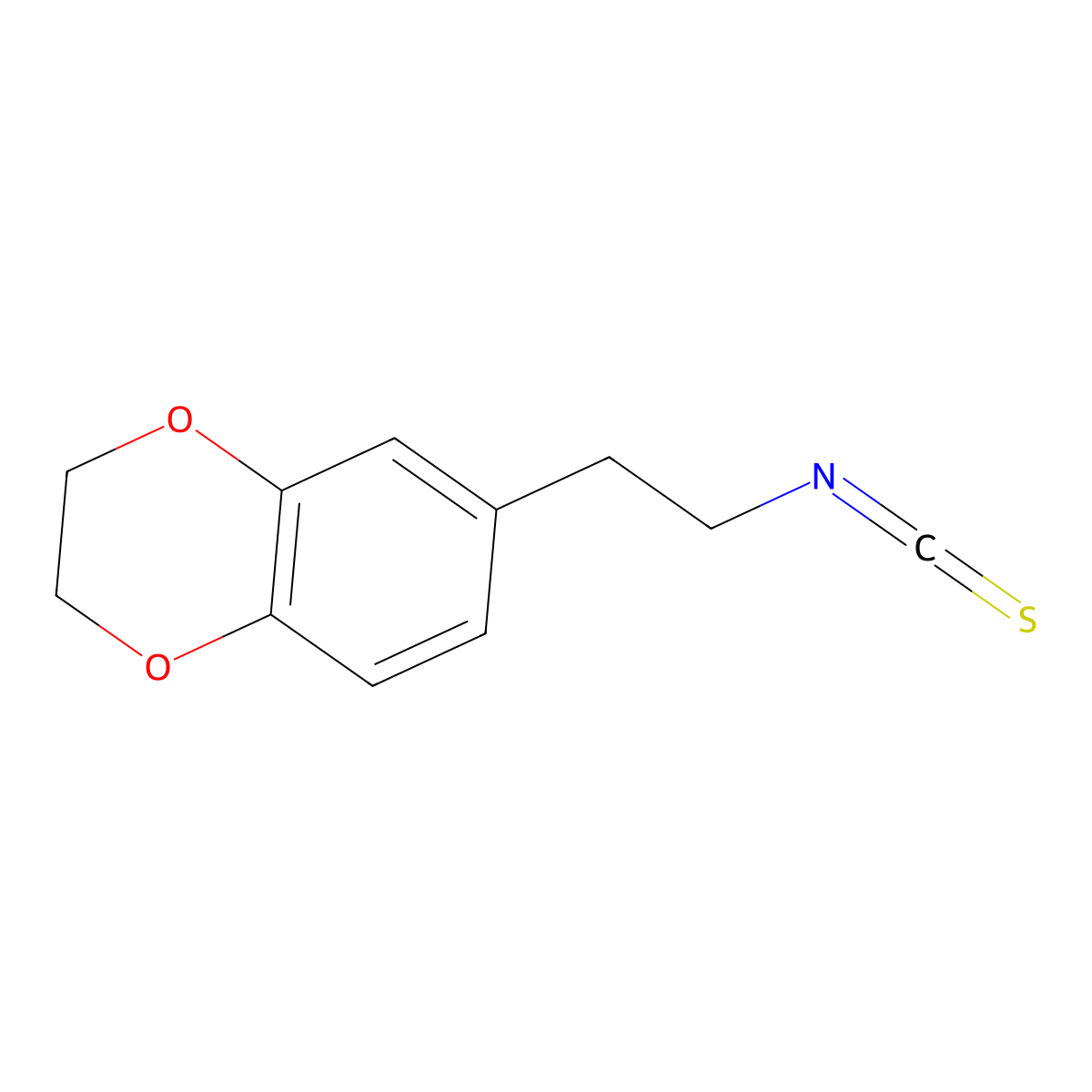 6-(2-Isothiocyanatoethyl)-2,3-dihydro-1,4-benzodioxine molecular structure, CAS 1019119-61-9