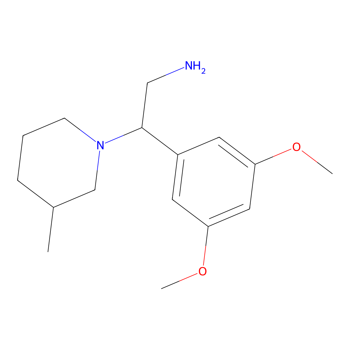 2-(3,5-Dimethoxyphenyl)-2-(3-methylpiperidin-1-yl)ethanamine molecular structure, CAS 1019119-76-6