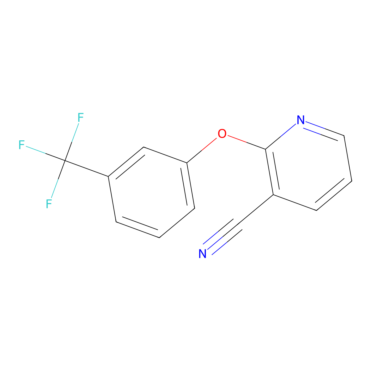 2-[3-(Trifluoromethyl)phenoxy]pyridine-3-carbonitrile molecular structure, CAS 1019119-96-0