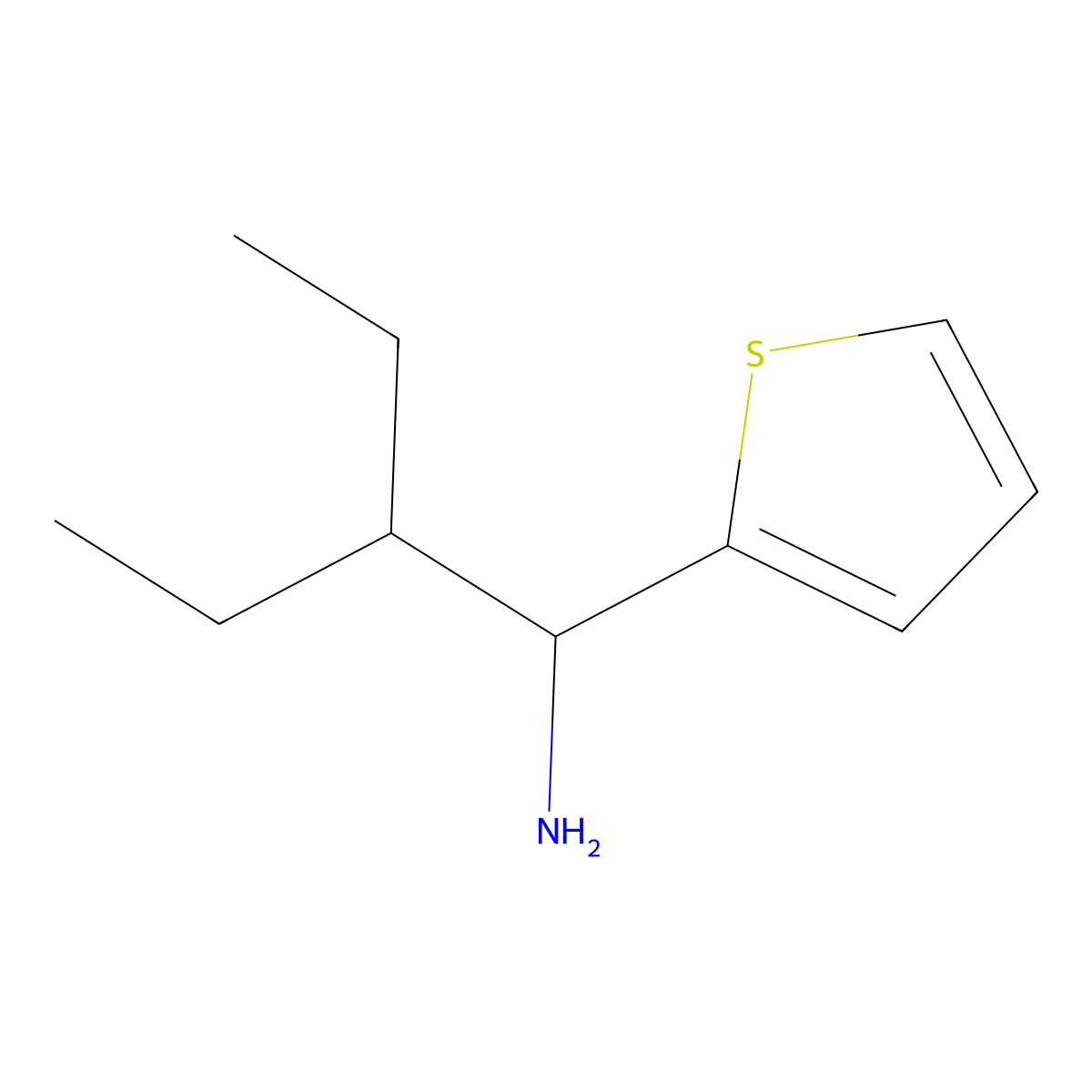 2-(1-Amino-2-ethylbutyl)thiophene molecular structure, CAS 1019120-29-6