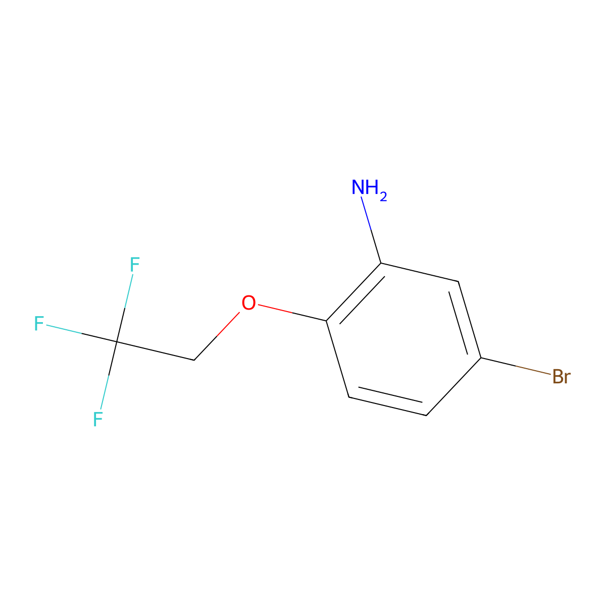 5-Bromo-2-(2,2,2-trifluoroethoxy)aniline molecular structure, CAS 1019121-52-8