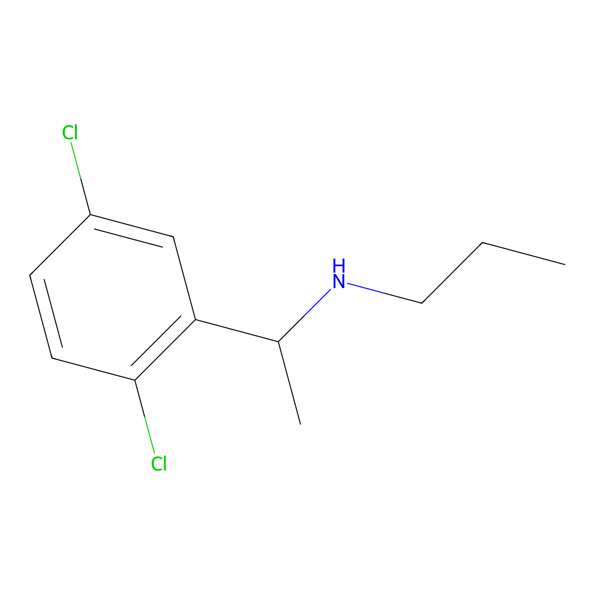 [1-(2,5-Dichlorophenyl)ethyl](propyl)amine molecular structure, CAS 1019125-67-7