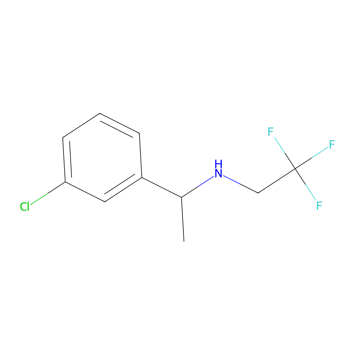 [1-(3-Chlorophenyl)ethyl](2,2,2-trifluoroethyl)amine molecular structure, CAS 1019125-86-0