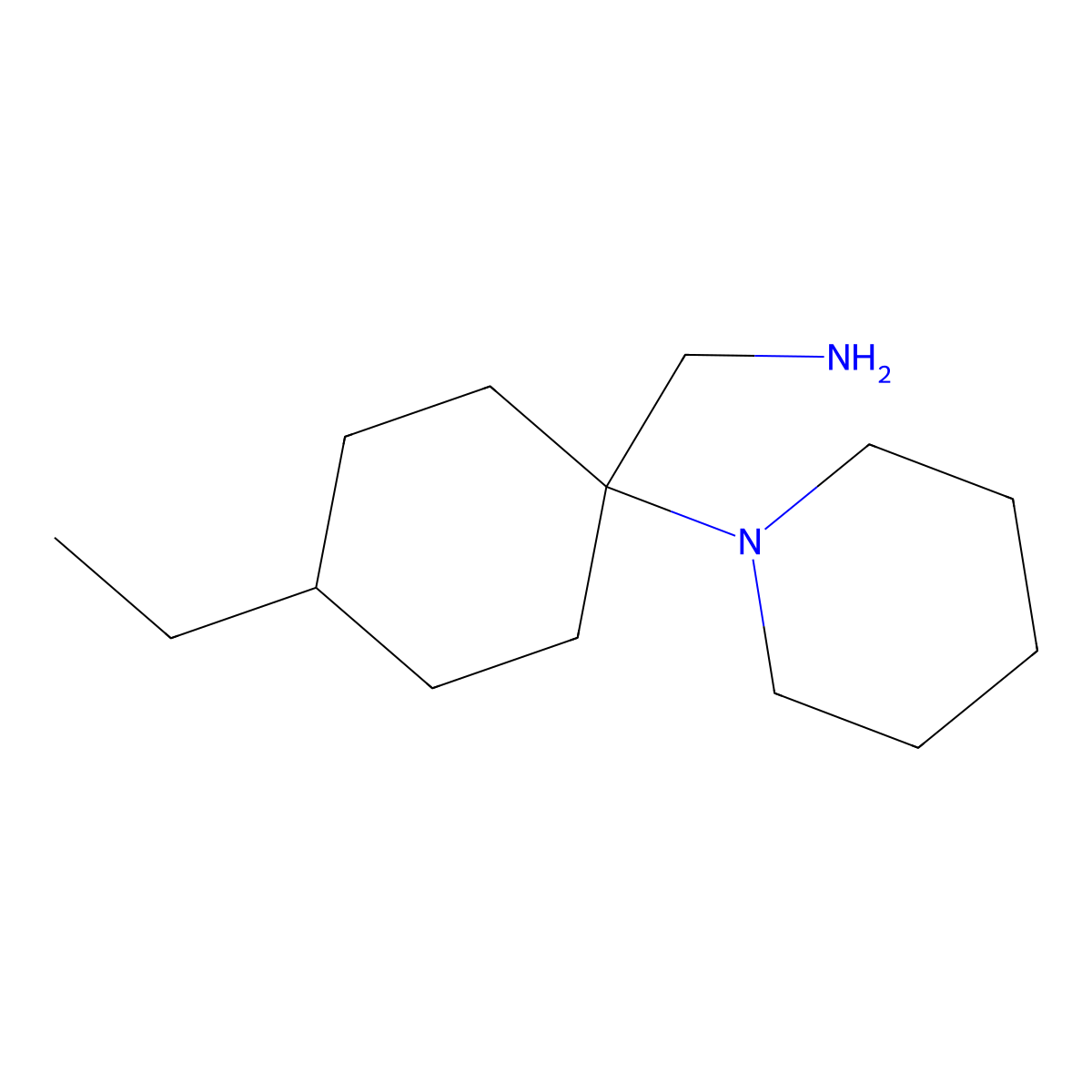 (4-Ethyl-1-piperidin-1-ylcyclohexyl)methylamine molecular structure, CAS 1019126-10-3
