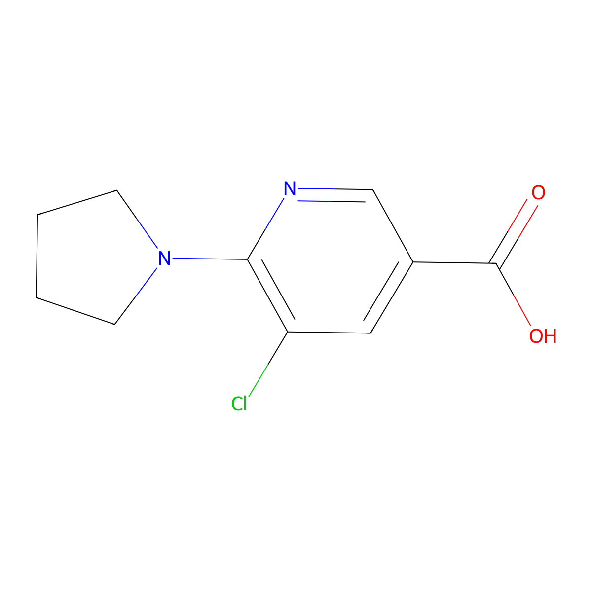 5-Chloro-6-(pyrrolidin-1-yl)nicotinic acid molecular structure, CAS 1019127-02-6