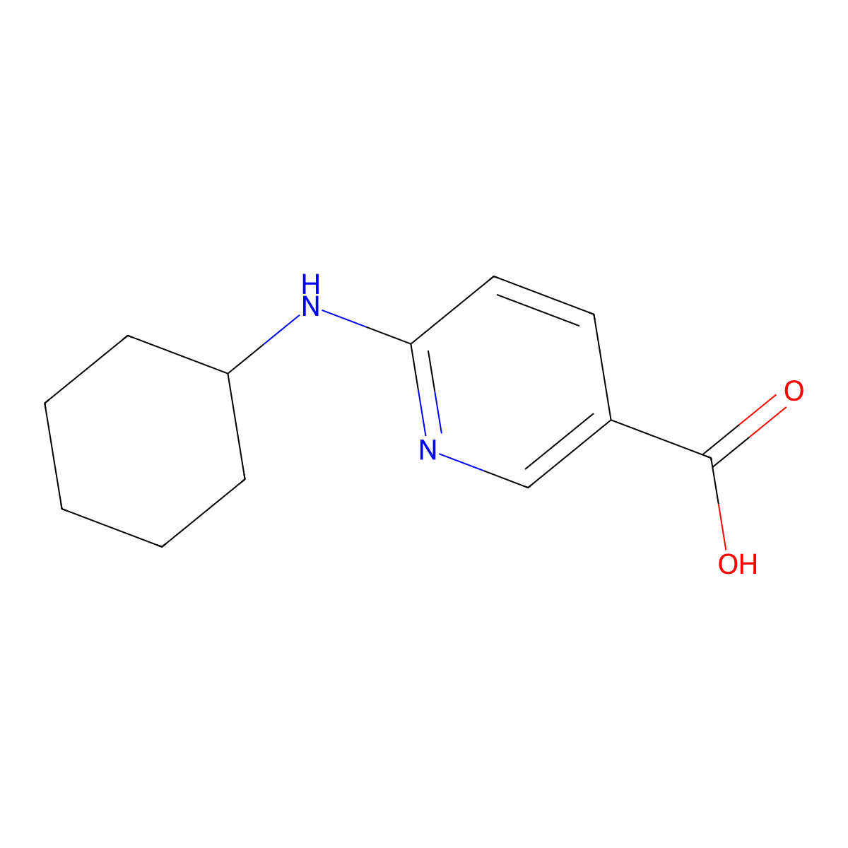 6-(Cyclohexylamino)pyridine-3-carboxylic acid molecular structure, CAS 1019127-03-7