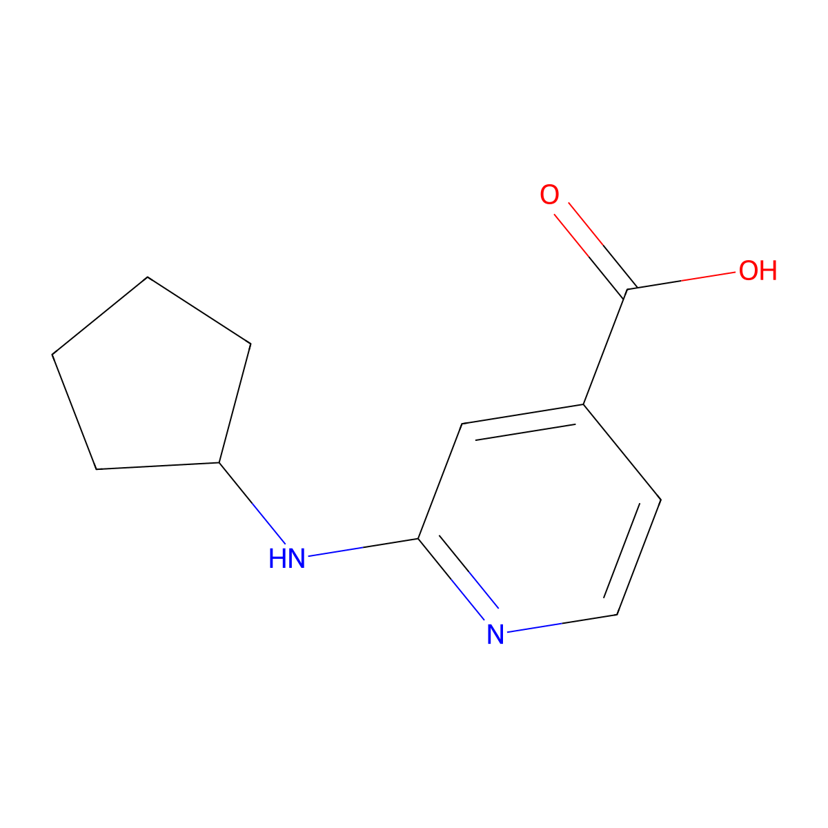 2-(Cyclopentylamino)isonicotinic acid molecular structure, CAS 1019127-19-5