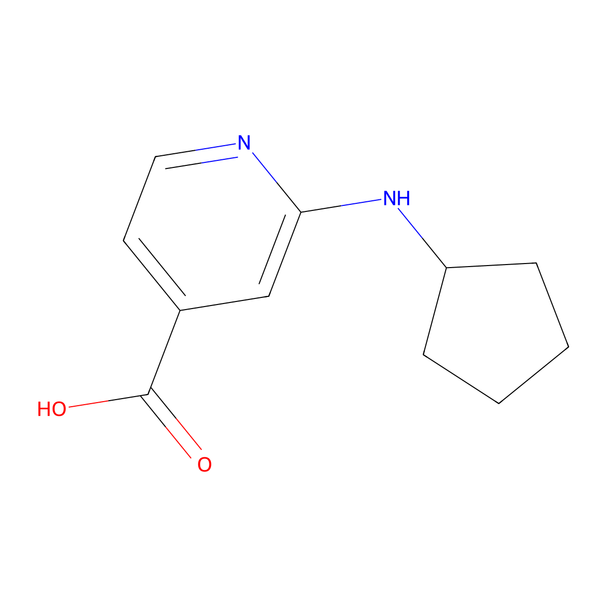 2-(Cyclopentylamino)isonicotinic acid molecular structure, CAS 1019127-19-5
