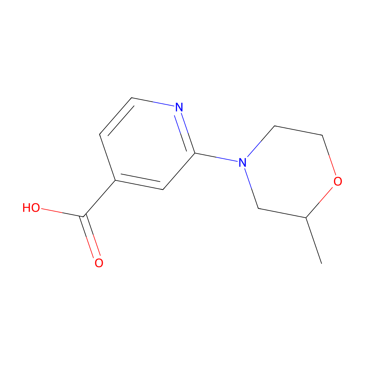 2-(2-Methylmorpholino)isonicotinic acid molecular structure, CAS 1019127-26-4