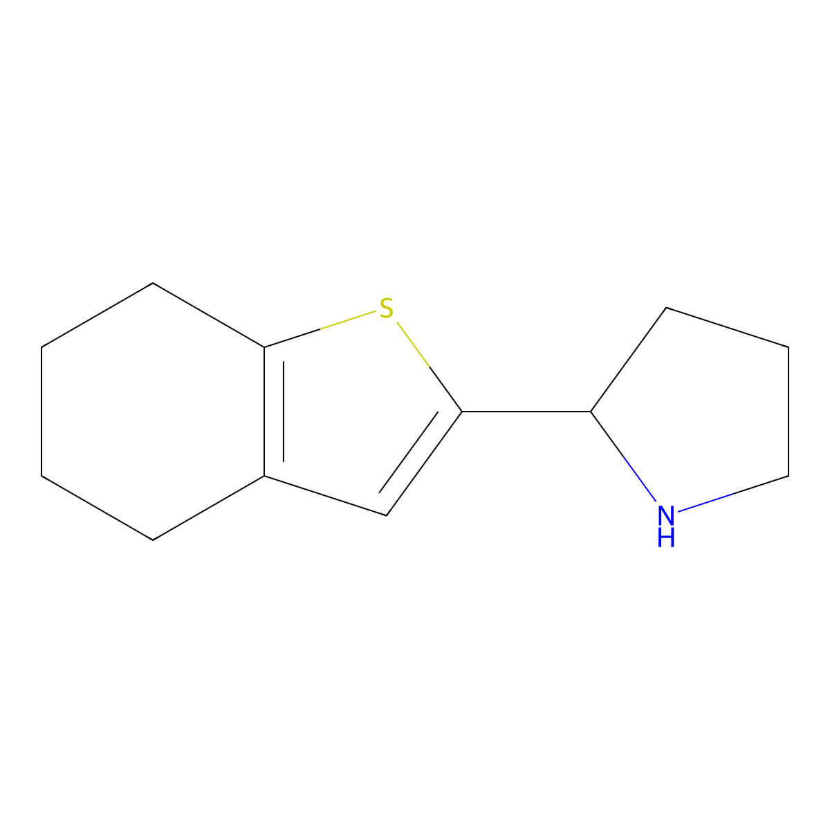 2-(4,5,6,7-Tetrahydrobenzo[b]thiophen-2-yl)pyrrolidine molecular structure, CAS 1019127-40-2