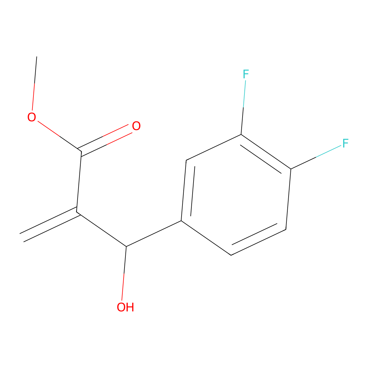 Methyl 2-[(3,4-difluorophenyl)(hydroxy)methyl]prop-2-enoate molecular structure, CAS 1019127-48-0
