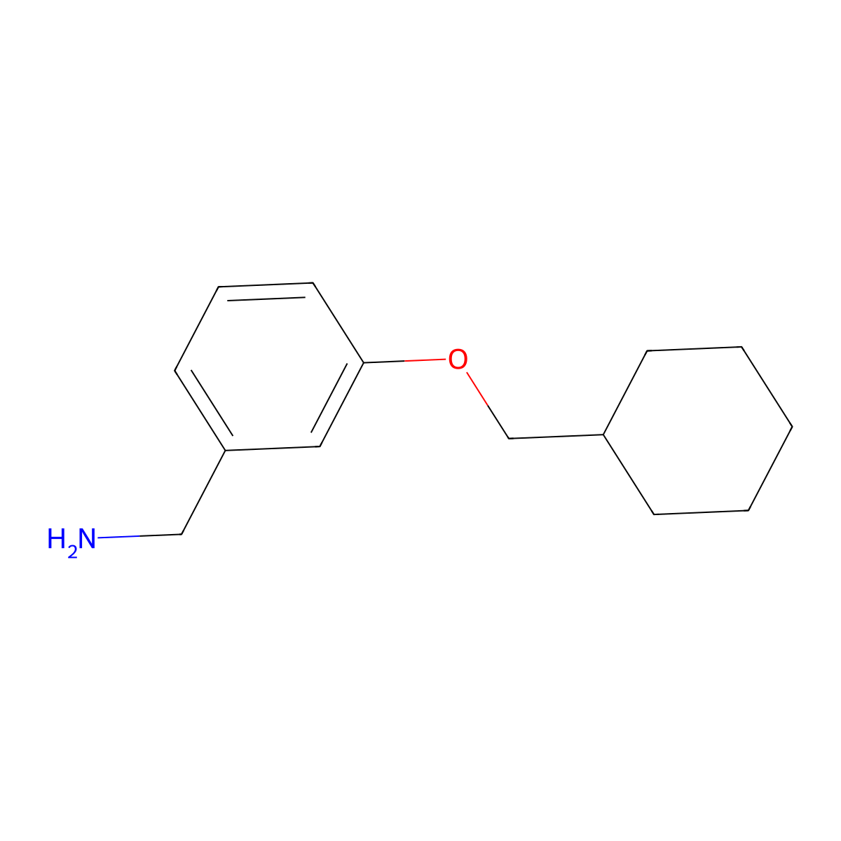 (3-(Cyclohexylmethoxy)phenyl)methanamine molecular structure, CAS 1019128-90-5
