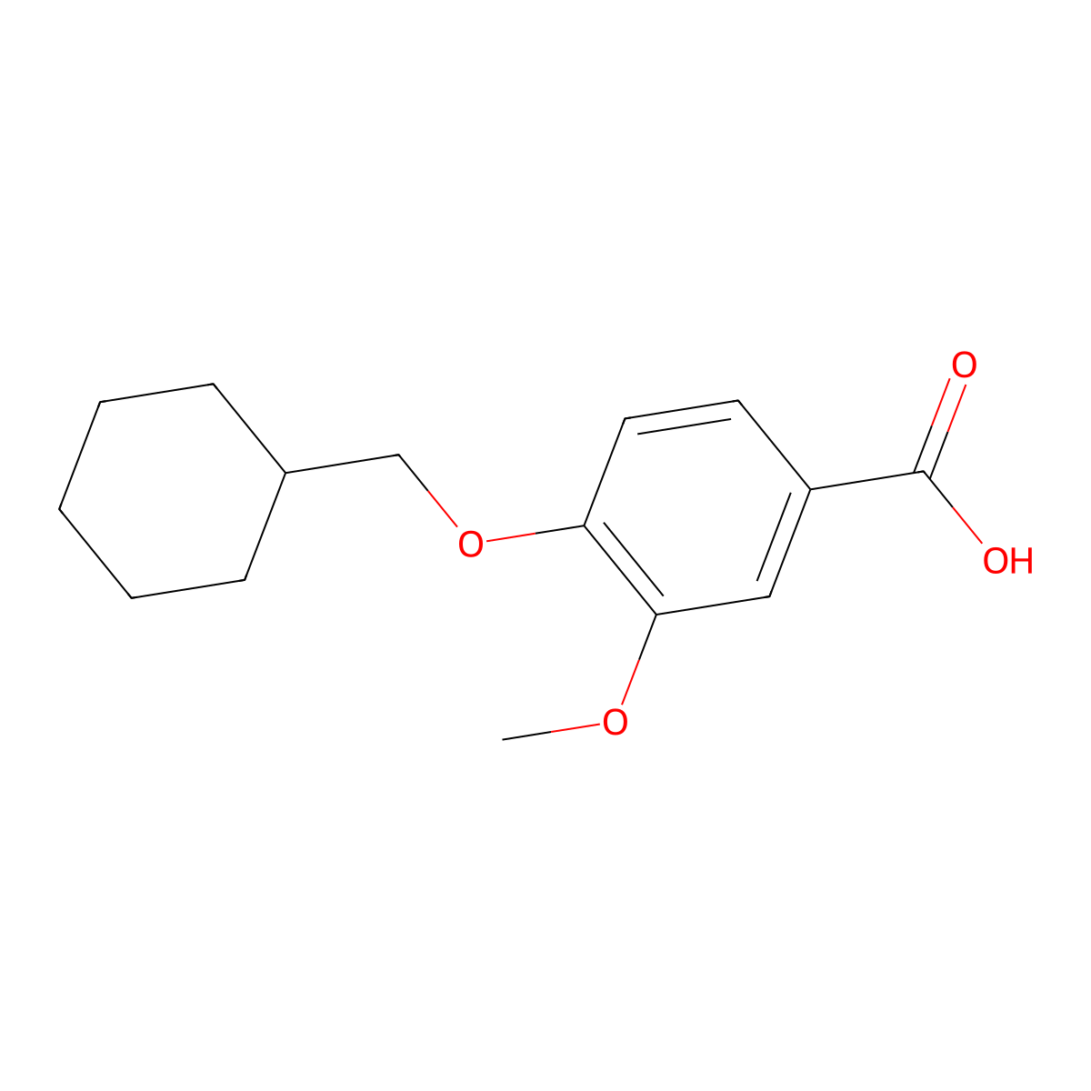 4-(Cyclohexylmethoxy)-3-methoxybenzoic acid molecular structure, CAS 1019128-91-6