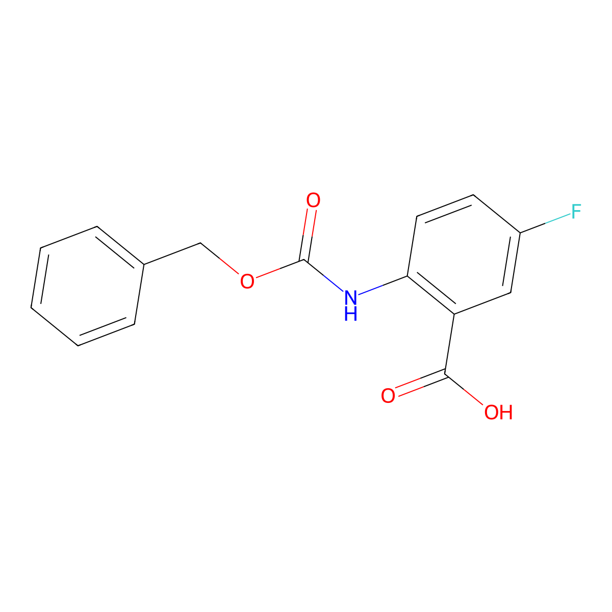 2-{[(Benzyloxy)carbonyl]amino}-5-fluorobenzoic acid molecular structure, CAS 1019129-28-2