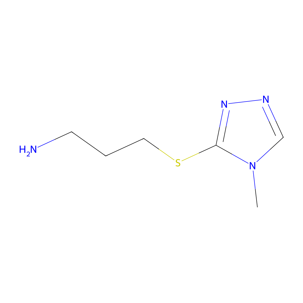 3-((4-Methyl-4h-1,2,4-triazol-3-yl)thio)propan-1-amine molecular structure, CAS 1019129-67-9