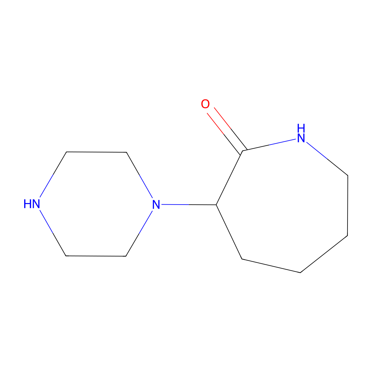 3-(Piperazin-1-yl)azepan-2-one molecular structure, CAS 1019129-76-0
