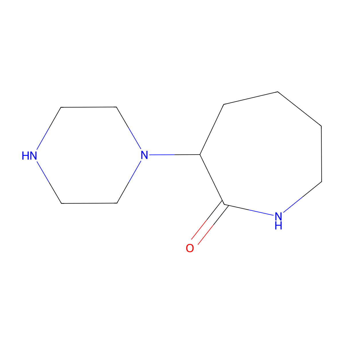 3-(Piperazin-1-yl)azepan-2-one molecular structure, CAS 1019129-76-0