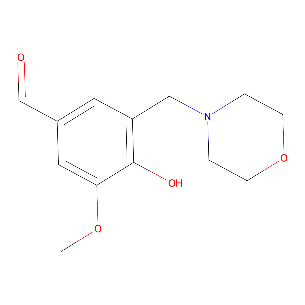 4-Hydroxy-3-methoxy-5-(morpholin-4-ylmethyl)benzaldehyde molecular structure, CAS 101913-35-3
